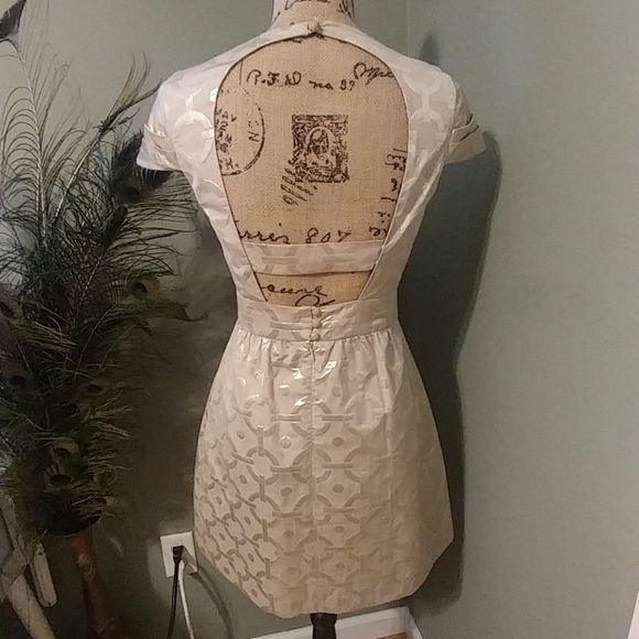 Tibi New York Gold Circle Cut-Out sheath Dress - Picture 5 of 8